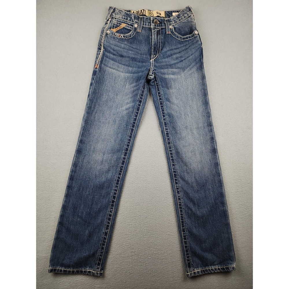Ariat B5 Dakota Jeans Boys 14 29 Blue Slim Straight Adjustable Waist Denim
